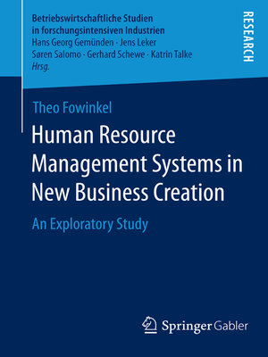 cover image of Human Resource Management Systems in New Business Creation